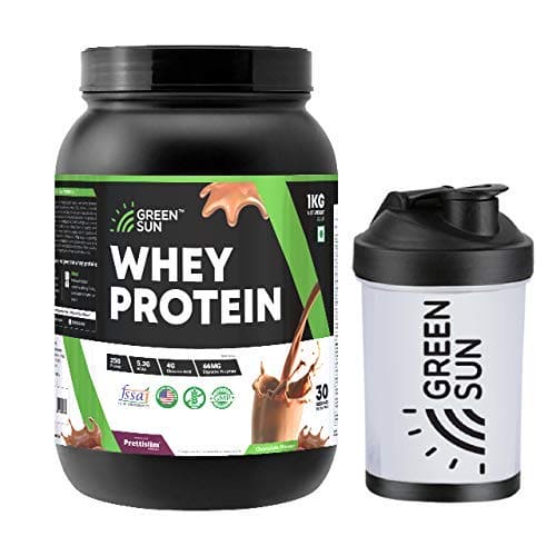 Green Sun Whey Protein with Shaker Front