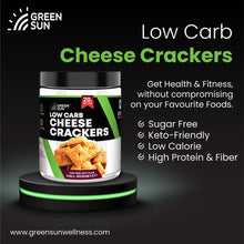 Load image into Gallery viewer, Green Sun Low Carb Cheese Crackers Benefits 2
