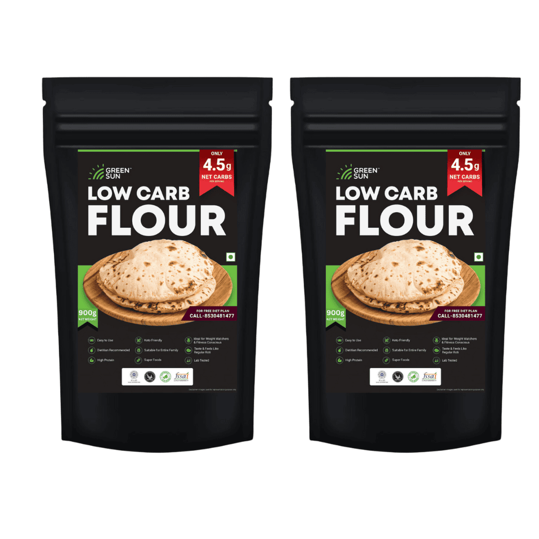 Green Sun Low Carb Flour 900g| Only 4.5 g Net Carbs Per Roti | Tasty & Easy to Make | Keto Friendly | Healthy Atta| High Fiber | High Protein | Super Foods | Dietitian Recommended | Weight watchers | Fitness Conscious | Family Atta