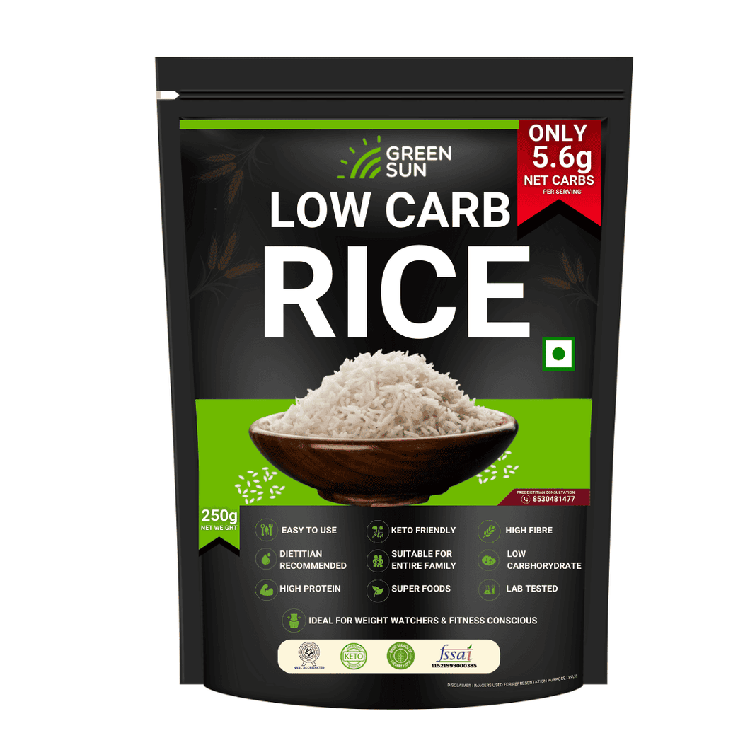 Green Sun Low Carb Rice | 250| Only 6.5  g Net Carbs Per Serving | Tasty & Easy to Make | Keto Friendly | Healthy Rice| High Fiber | High Protein | Super Foods | Dietitian Recommended