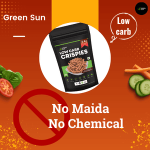 Green Sun Low Carb Crispies Snacks | 200 Grams | Healthy | Chakli | Murruku | Spirals | Keto Friendly | Tasty Savoury Snack | Namkeen | Low Calorie | Sugar Free | High Protein | Low GI | Super Foods | High Fiber Chaklii