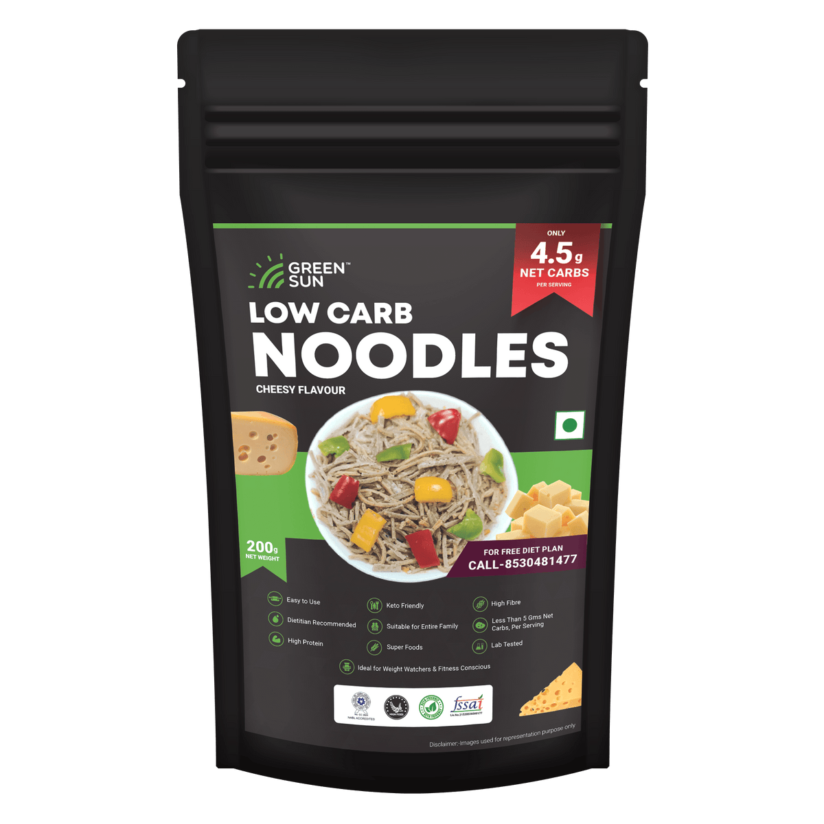 Buy Low Carb Cheesy Flavor Noodles [Instant Cook] Green Sun Wellness