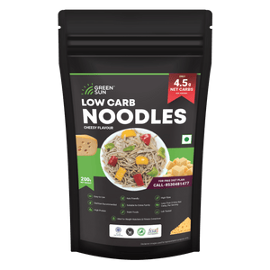 Green Sun Low Carb Instant Cooking Noodles Cheesy Flavor | 200g | Tasty & Easy to Make | Keto Friendly | High Fiber | High Protein | Super Foods | Dietitian Recommended