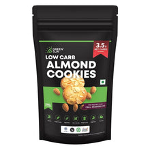 Load image into Gallery viewer, Green Sun Low Carb Almond Cookies 200 Gm 0.5 g Net Carb Per Cookie Keto Friendly Sugar Free Natural Sweetener Stevia ealthy High Fiber Super Foods Crispy Tasty Low Calorie High Protein  Low GI Baked
