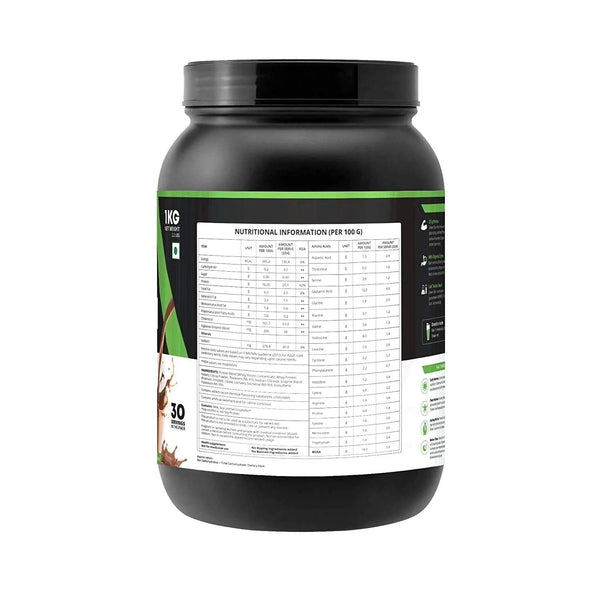 Green Sun Whey Protein Supplement 500 G Protein Per Serving Tasty Chocolate Sugar Free Low Carb Pure Whey Gold Standard Added Digestive Enzymes Enriched with BCAA Healthy Diet Friendly Gluten Free Dope Free4