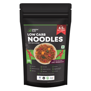 Green Sun Low Carb Instant Cooking Korean Noodles Peri-Peri  Flavor | 200g | Tasty & Easy to Make | Keto Friendly | High Fiber | High Protein | Super Foods | Dietitian Recommended